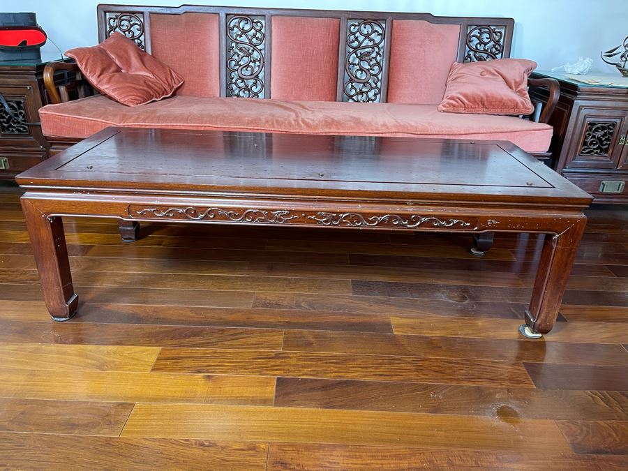 Rosewood Coffee Table Dragon Motif 54W X 22D X 16H [Photo 3]