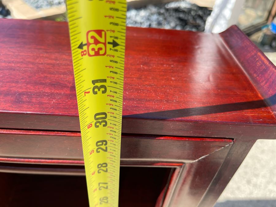 Pair Of Rosewood Display Cabinets Never Used (One Has Chip On Top Corner As Shown In Photos) Each 22.5W X 6D X 30H [Photo 12]