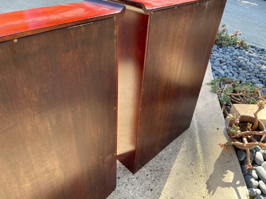 Pair Of Rosewood Display Cabinets Never Used (One Has Chip On Top Corner As Shown In Photos) Each 22.5W X 6D X 30H [Photo 8]