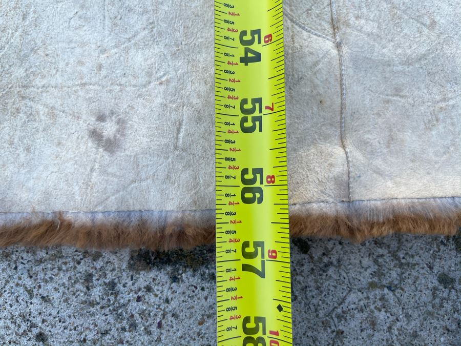 Vintage Chinese Hand Stitched Fur Artwork Rug Of Red Crowned Cranes 38 X 56 [Photo 11]