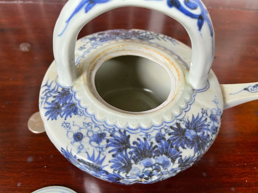 Vintage Asian Porcelain Teapot 7.5W X 6H [Photo 8]