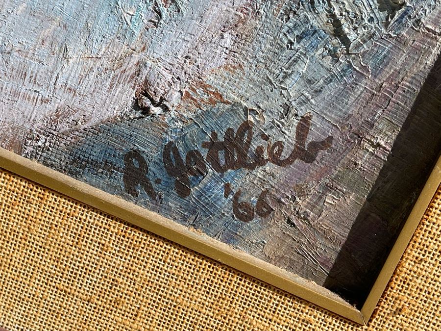 Original 1966 Impasto Painting By R. Gottlieb Titled 'La Hiedra' Oil On Masonite 24 X 48 Rosita Gottlieb [Photo 6]