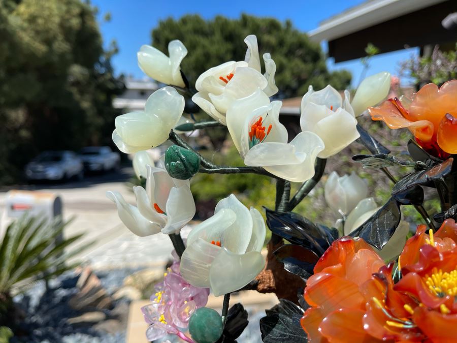Newly Unwrapped Vintage Jade Tree With Cloisonne Flower Pot 11W X 9D X 15H [Photo 5]