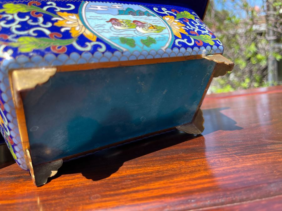 Newly Unwrapped Vintage Jade Tree With Cloisonne Flower Pot 11W X 9D X 15H [Photo 20]