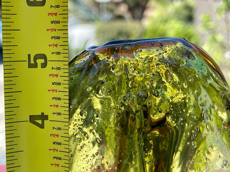 Signed Art Glass Vase Dual Chambers By Michael Baylen (American, 20th Century) 5H [Photo 11]