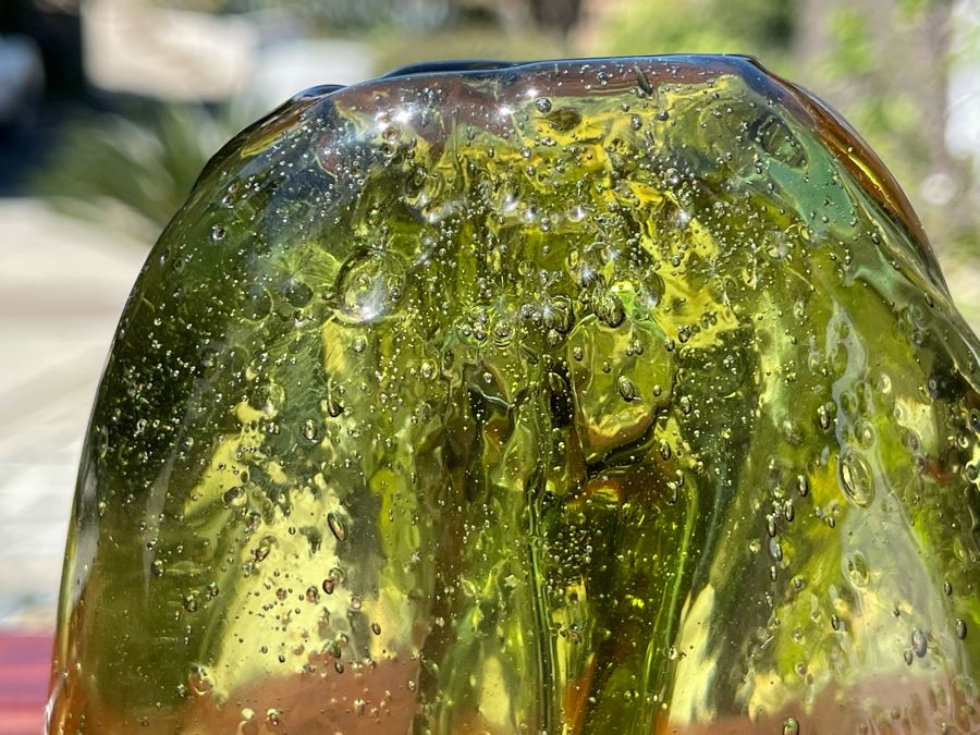 Signed Art Glass Vase Dual Chambers By Michael Baylen (American, 20th Century) 5H [Photo 12]