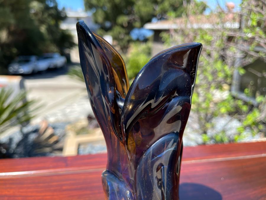 Signed Art Glass Vase By Michael Baylen (American, 20th Century) 8.5H [Photo 8]