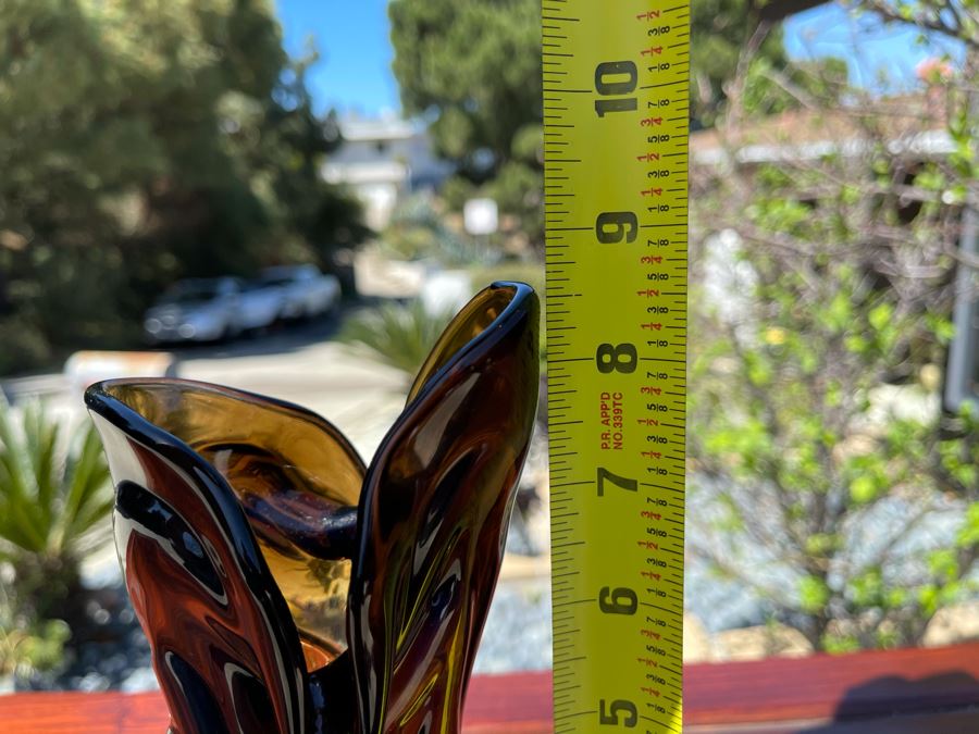 Signed Art Glass Vase By Michael Baylen (American, 20th Century) 8.5H [Photo 15]