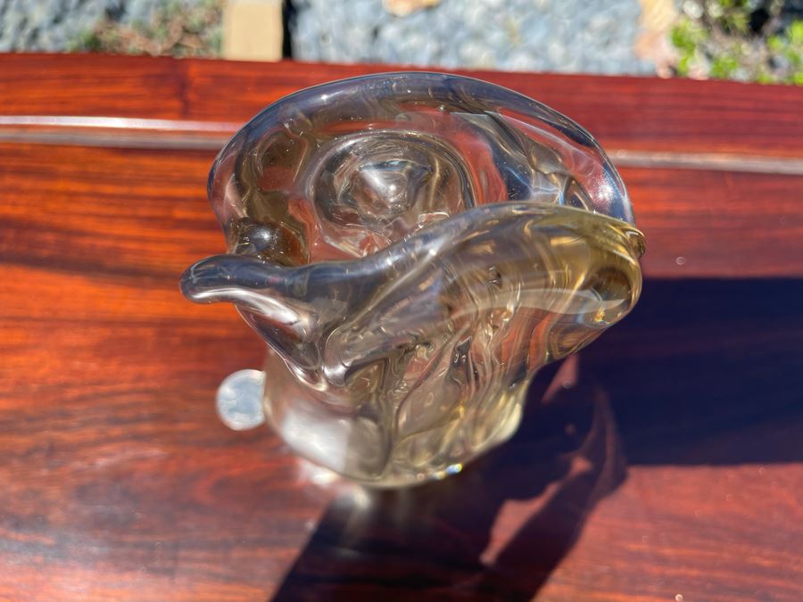 Signed Art Glass Vase Dual Chambers By Michael Baylen (American, 20th Century) 7H [Photo 7]