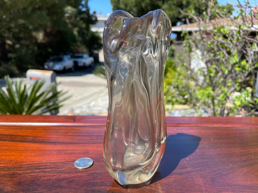 Signed Art Glass Vase Dual Chambers By Michael Baylen (American, 20th Century) 7H [Photo 6]
