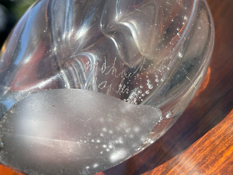 Signed Art Glass Vase Dual Chambers By Michael Baylen (American, 20th Century) 7H [Photo 9]