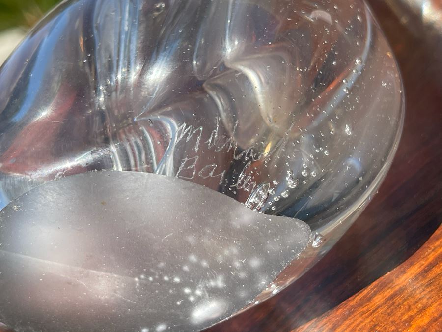 Signed Art Glass Vase Dual Chambers By Michael Baylen (American, 20th Century) 7H [Photo 8]