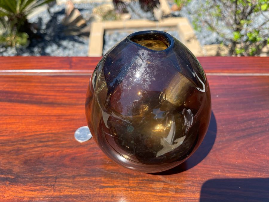 Signed Art Glass Vase By Michael Baylen (American, 20th Century) 6H [Photo 6]