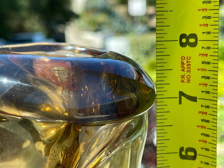 Signed Art Glass Vase Dual Chambers By Michael Baylen (American, 20th Century) 7.5H [Photo 12]