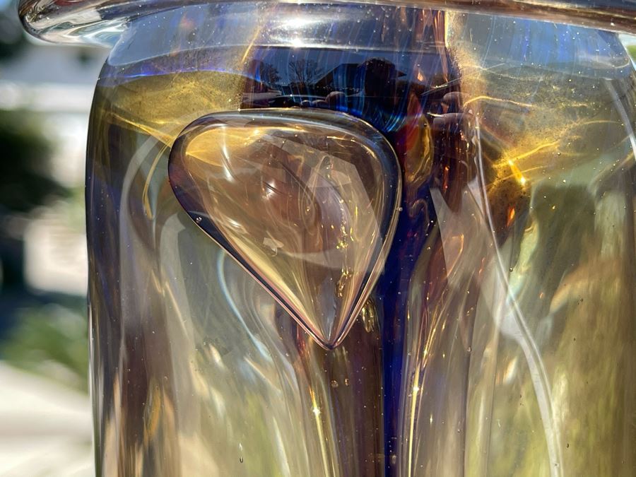 Signed Art Glass Vase By Michael Baylen (American, 20th Century) 7.5H [Photo 5]