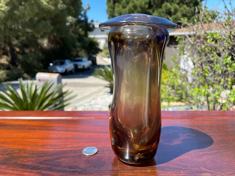 Signed Art Glass Vase By Michael Baylen (American, 20th Century) 7.5H [Photo 6]