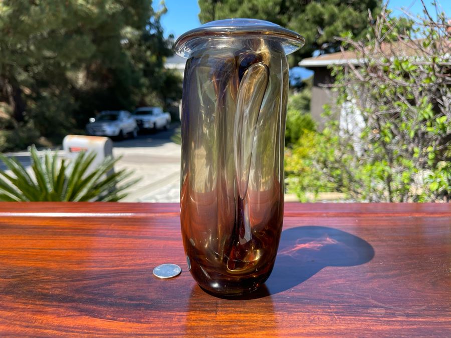 Signed Art Glass Vase By Michael Baylen (American, 20th Century) 7.5H [Photo 7]