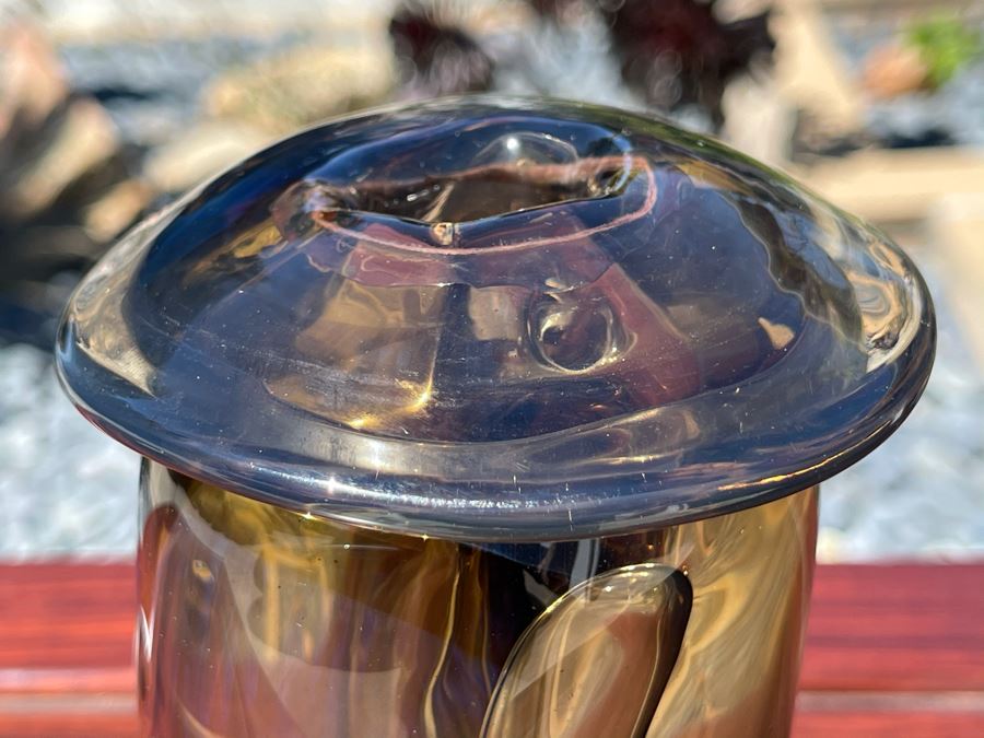 Signed Art Glass Vase By Michael Baylen (American, 20th Century) 7.5H [Photo 8]