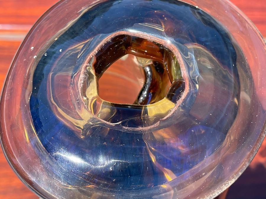 Signed Art Glass Vase By Michael Baylen (American, 20th Century) 7.5H [Photo 9]