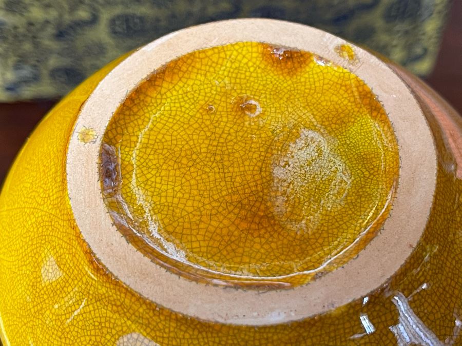 Old Chinese Flower Vase With Decor Case 5.5H [Photo 9]