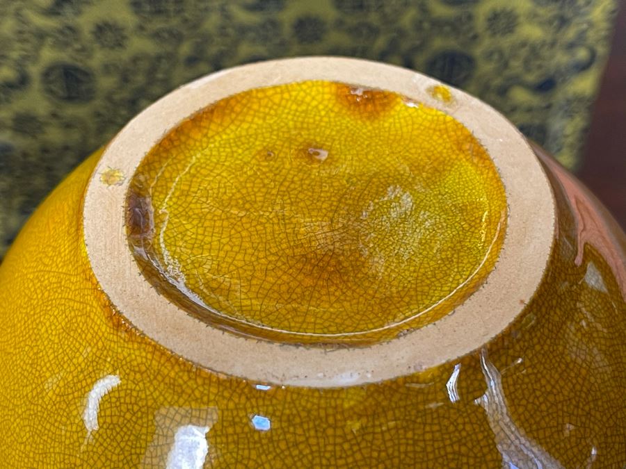 Old Chinese Flower Vase With Decor Case 5.5H [Photo 8]