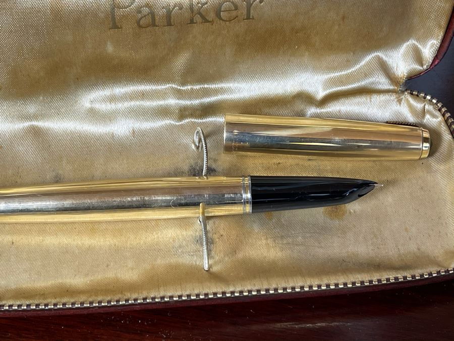 Vintage Parker Foutain Pen And Ballpoint Pen Set With Case [Photo 4]