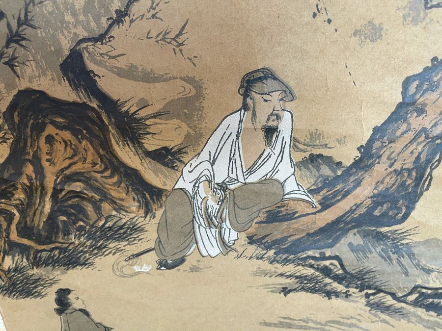 Antique Chinese Original Signed Scroll Painting (Painting Measures 18 X 39) [Photo 15]