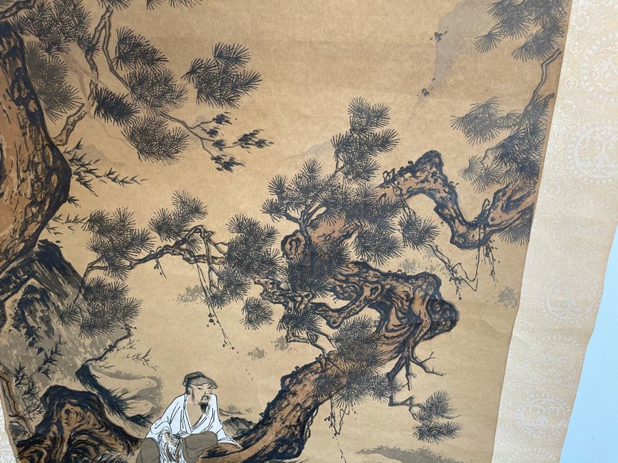 Antique Chinese Original Signed Scroll Painting (Painting Measures 18 X 39) [Photo 13]
