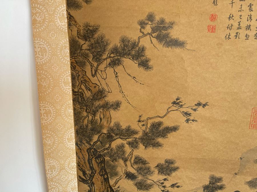 Antique Chinese Original Signed Scroll Painting (Painting Measures 18 X 39) [Photo 14]