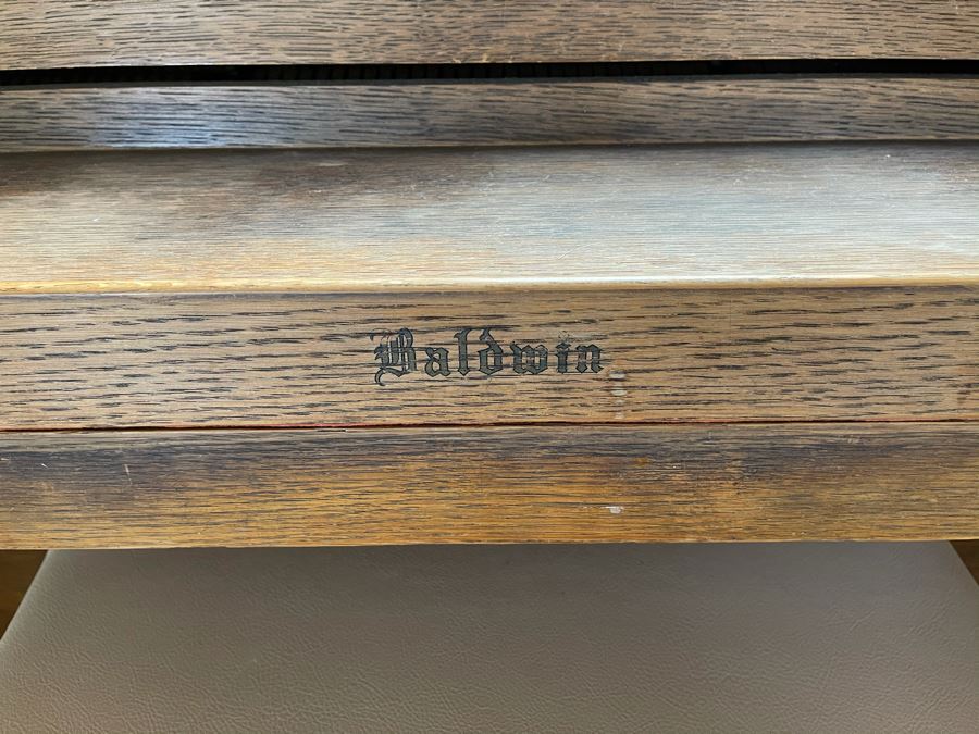 Mid-Century Baldwin Upright Piano With Bench 5'W X 25D X 3'H [Photo 5]