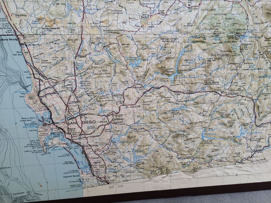 Topographical Southern California Map - 33' x 29'  [Photo 5]