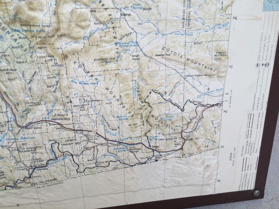 Topographical Southern California Map - 33' x 29'  [Photo 6]