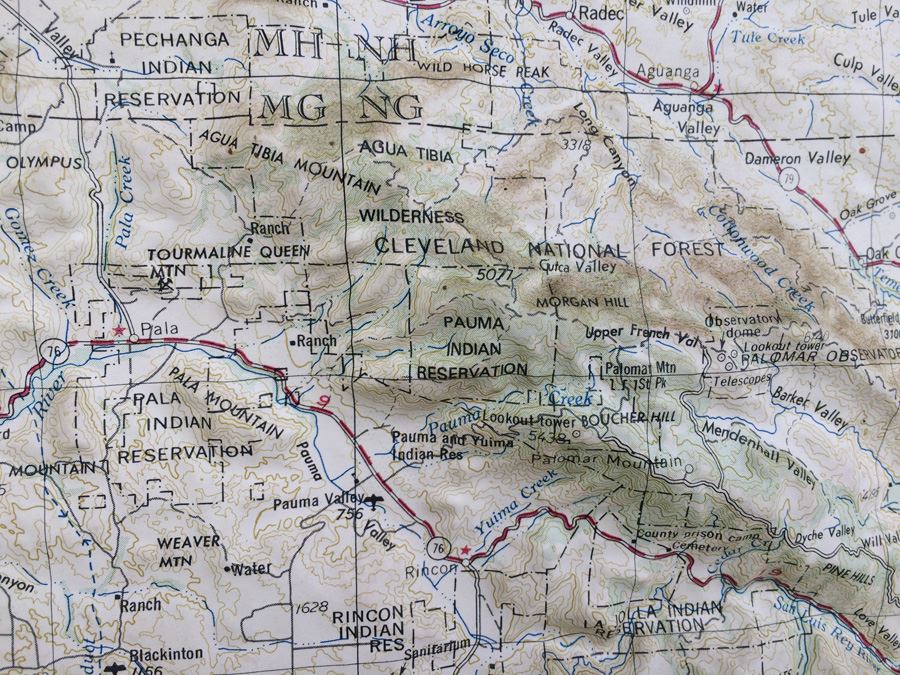 Topographical Southern California Map - 33' x 29'  [Photo 4]