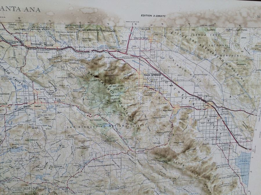 Topographical Southern California Map - 33' x 29'  [Photo 12]