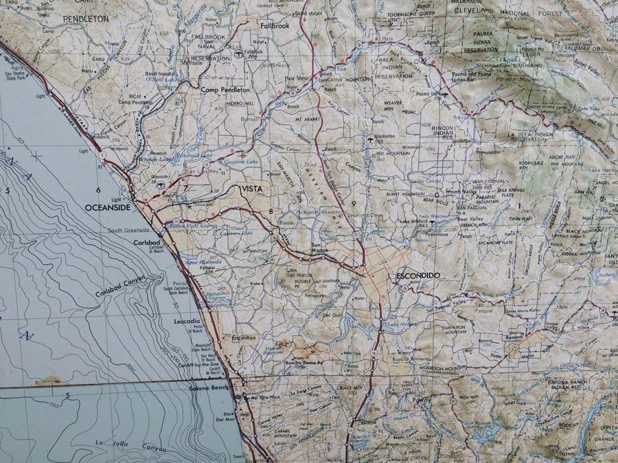 Topographical Southern California Map - 33' x 29'  [Photo 3]