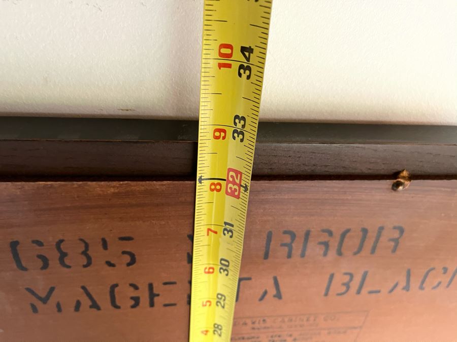 Vintage Black Wooden Mirror By Davis Cabinet Co 42 X 33 [Photo 12]