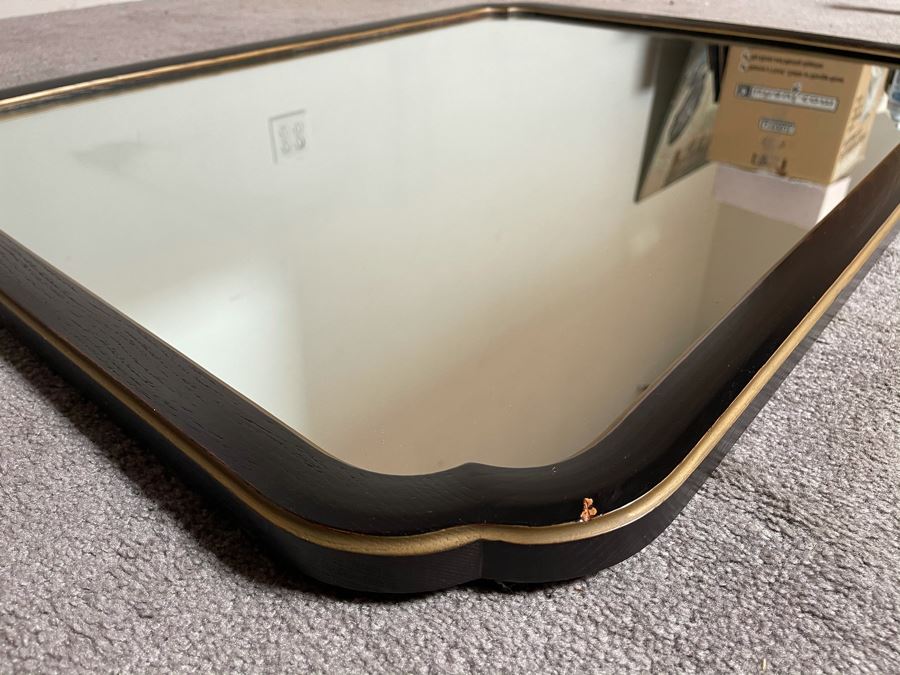 Vintage Black Wooden Mirror By Davis Cabinet Co 42 X 33 [Photo 6]