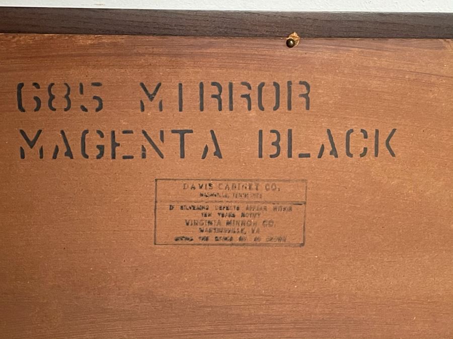 Vintage Black Wooden Mirror By Davis Cabinet Co 42 X 33 [Photo 8]