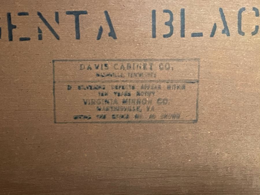 Vintage Black Wooden Mirror By Davis Cabinet Co 42 X 33 [Photo 9]