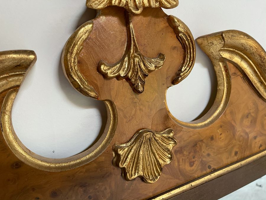 Vintage Italian Gilt Wooden Walnut Wall Mirror 28W X 48H [Photo 13]