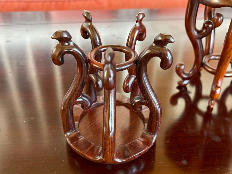 Pair Of Chinese Wooden Stands 4H [Photo 3]