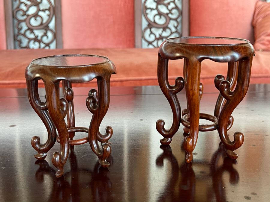 Pair Of Chinese Wooden Stands 4H [Photo 1]