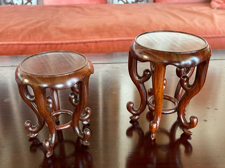 Pair Of Chinese Wooden Stands 4H [Photo 2]