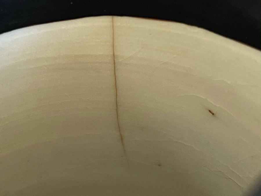 Old Japanese Cloisonne Vase Featuring Butterflies And Chrysanthemum Flowers (Slight Hairline Cracks Near Top As Shown In Photos) 9'H [Photo 13]