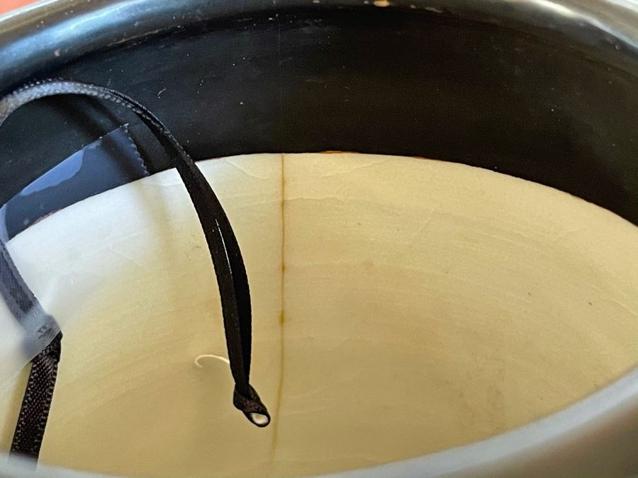 Old Japanese Cloisonne Vase Featuring Butterflies And Chrysanthemum Flowers (Slight Hairline Cracks Near Top As Shown In Photos) 9'H [Photo 15]