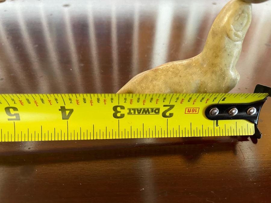 Carved Stone Seal Balancing Ball Figurine 3'L [Photo 7]