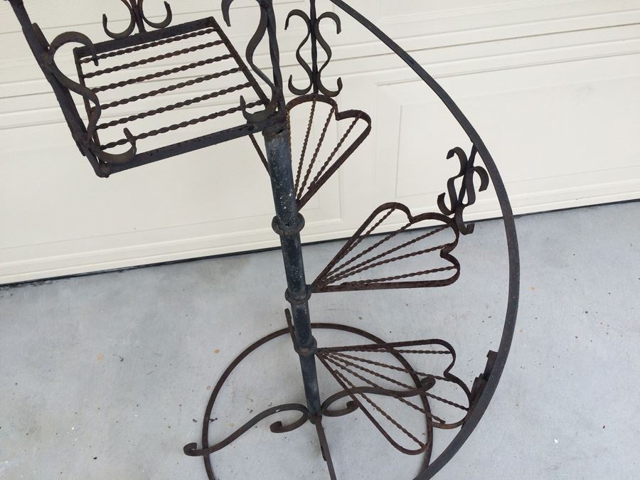 Wrought Iron Spiral Plant Stand - 22' Wide x 38 1/2' Tall [Photo 5]