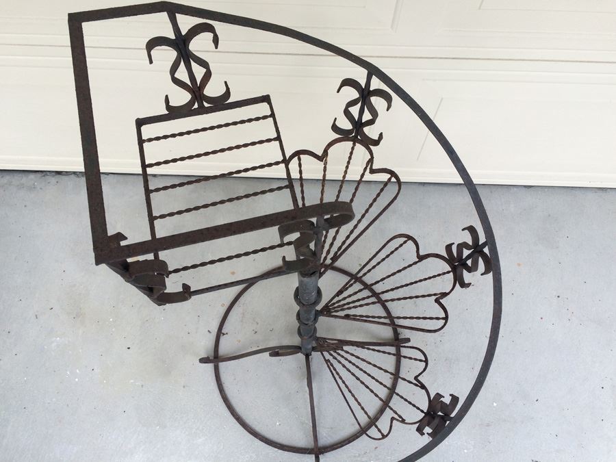 Wrought Iron Spiral Plant Stand - 22' Wide x 38 1/2' Tall [Photo 4]