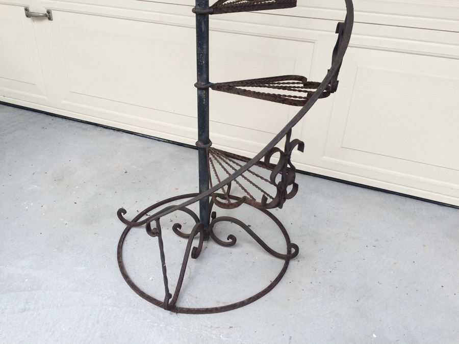 Wrought Iron Spiral Plant Stand - 22' Wide x 38 1/2' Tall [Photo 6]