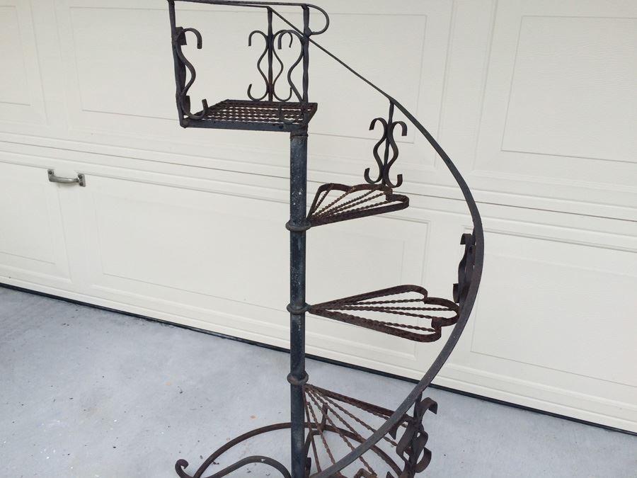 Wrought Iron Spiral Plant Stand - 22' Wide x 38 1/2' Tall [Photo 7]